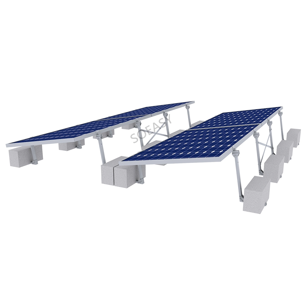 Sistem pemasangan panel surya atap ballast