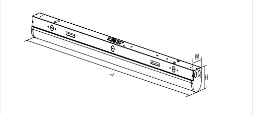 dimensi lampu strip linier