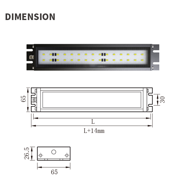 oil proof led tube work light for cnc 