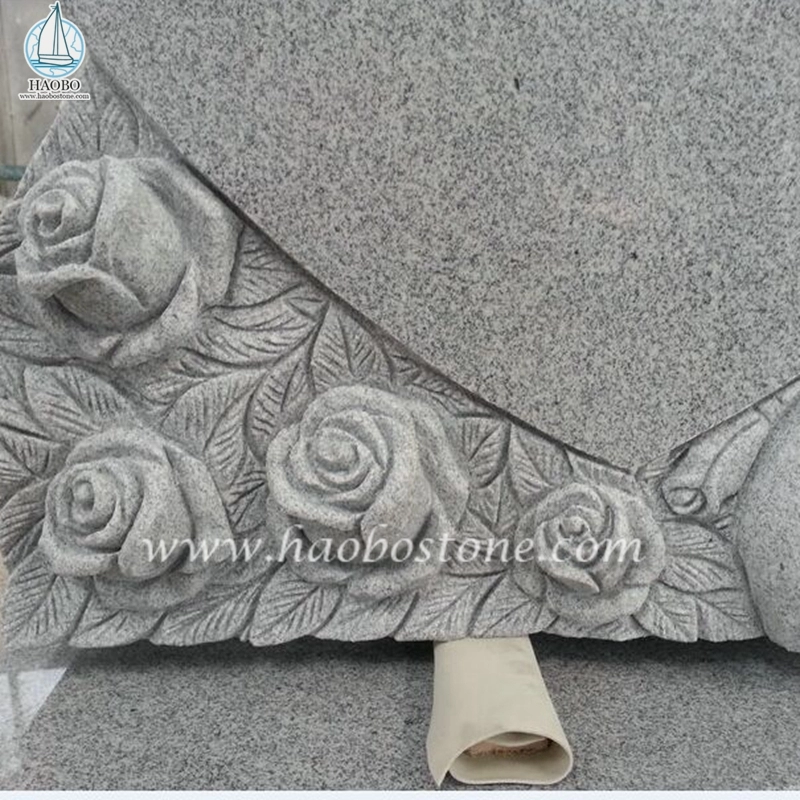 China Grey Granite G633 Angel Rose Diukir Nisan