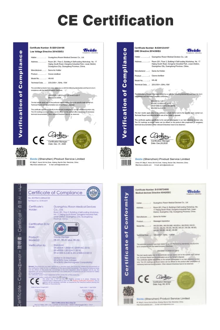 Ozonator CE Certificate