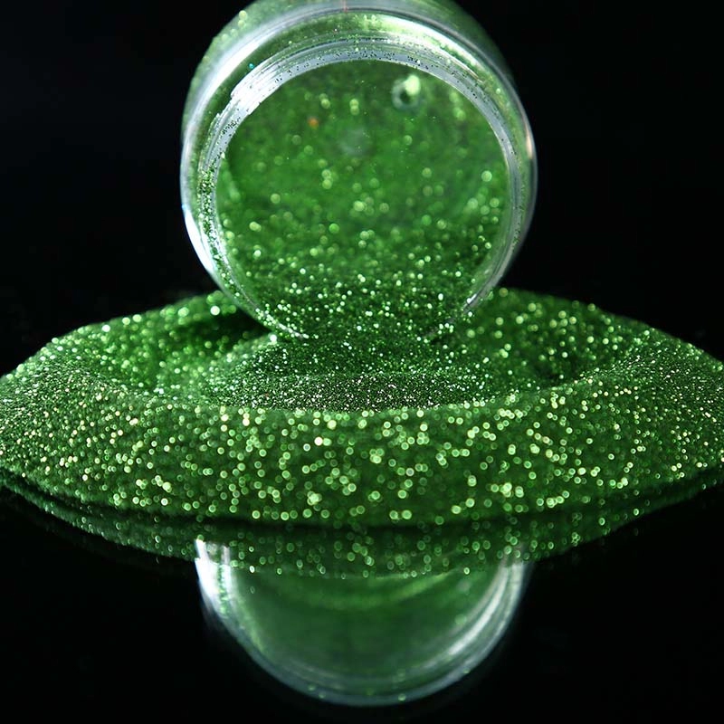 Bubuk embossing glitter injeksi plastik hijau zamrud