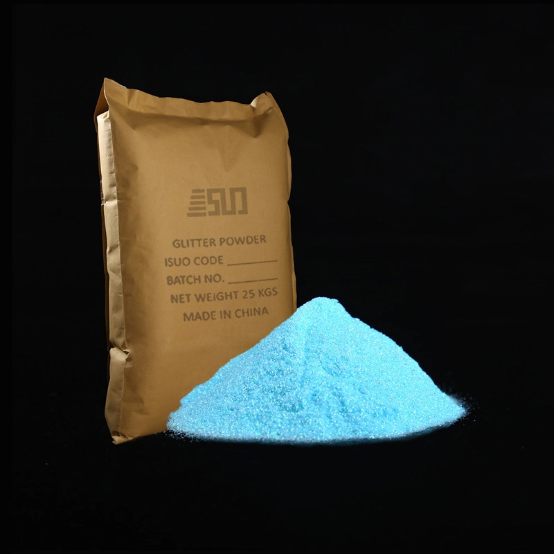 Grosir debu glitter PET biru warna-warni industri