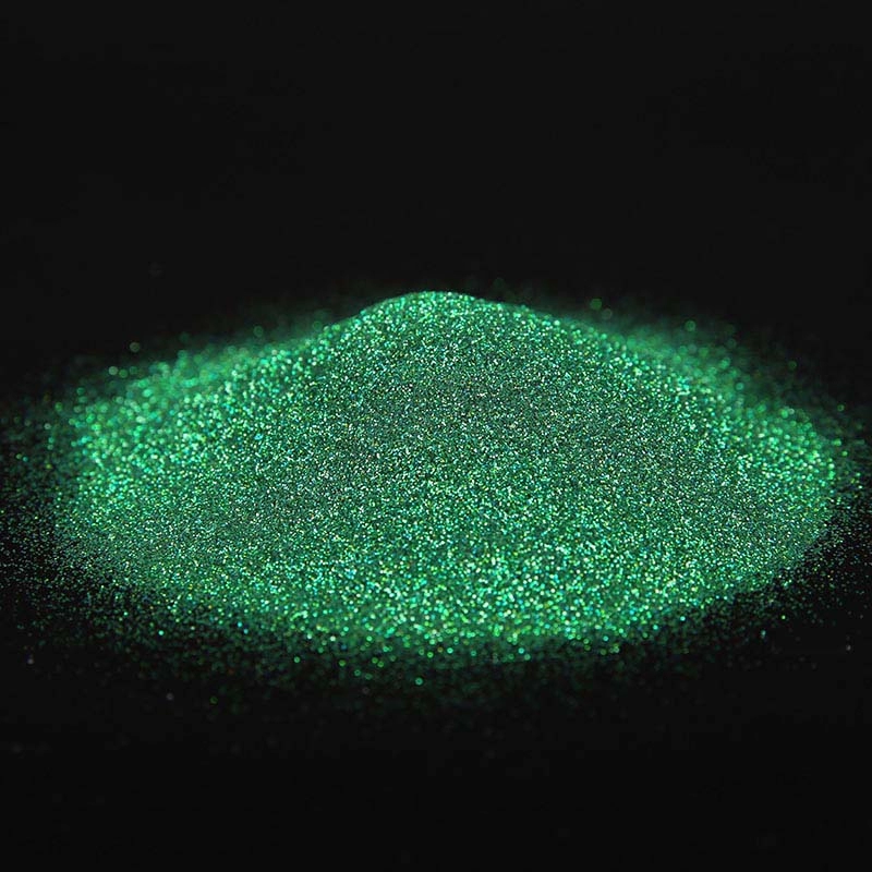 Bubuk glitter segi enam hijau hologram kompetitif