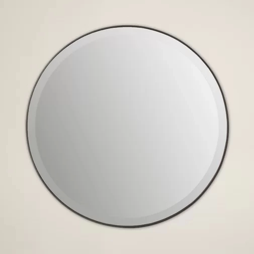 Cermin gantung dinding bulat hitam logam