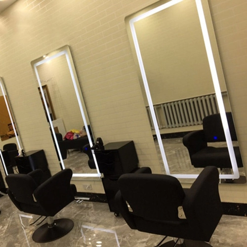 Cermin salon rambut LED backlit modern yang dipasang di dinding