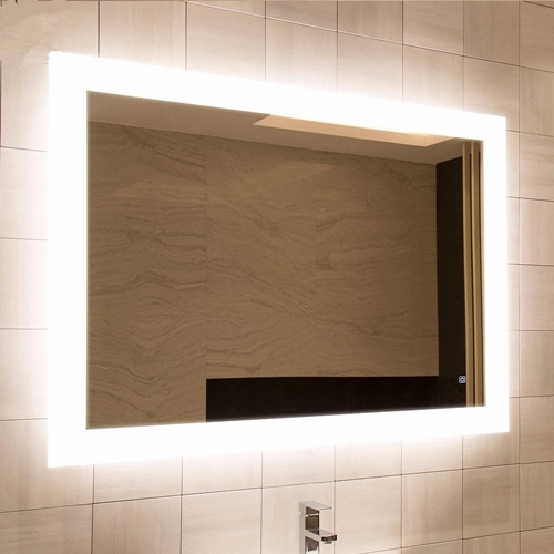 Cermin kamar mandi LED yang terpasang di dinding dengan defogger