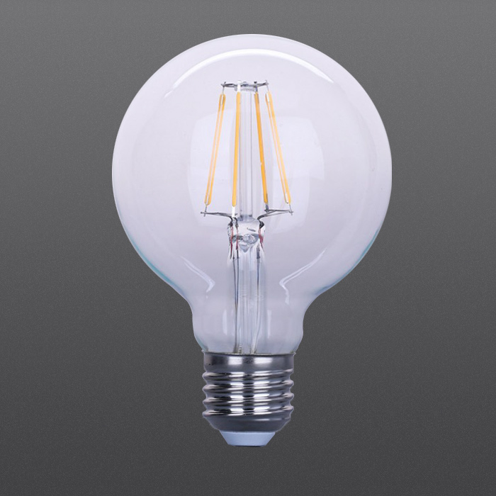 LED G80 filament bulb 4W clear