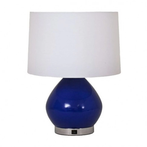 Lampu meja keramik biru untuk kamar tidur