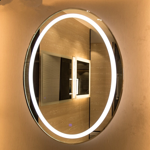 Cermin LED oval dengan sensor sentuh