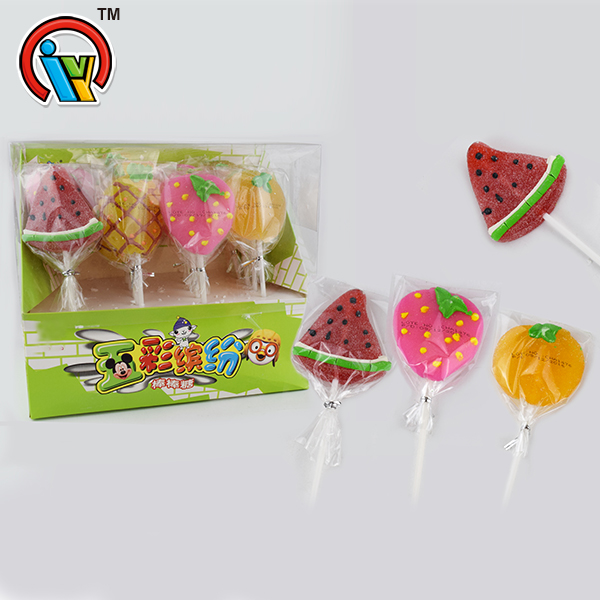 Permen bergetah lollipop bentuk buah