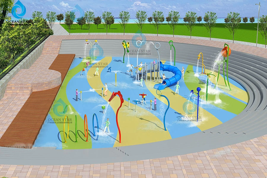 900㎡ Solusi taman bermain air anak-anak