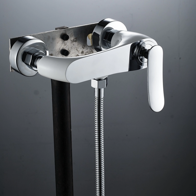 Chrome Wall Mounted Kamar Mandi Bathtub Shower Faucet Set Mixer Dengan Hand Sprayer
