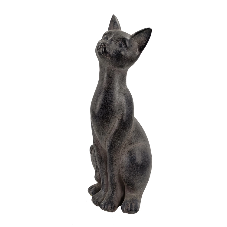 Patung Hewan Patung Kucing Hitam Berdiri Anak Kucing Resin