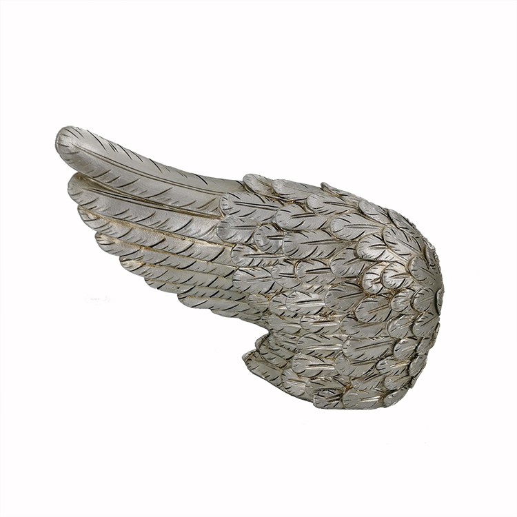 Resin silver Angel wing figurine candle holder 