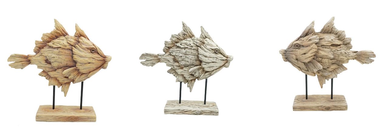 Driftwood Design Resin Fish Sculpture