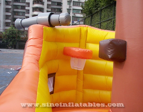 Kapal bajak laut tiup pesta anak-anak kelas komersial dengan slide DAN ring basket di dalamnya terbuat dari bahan terbaik