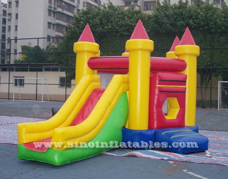 Bouncer tiup warna-warni anak-anak dengan slide dijual dari Sino Inflatable