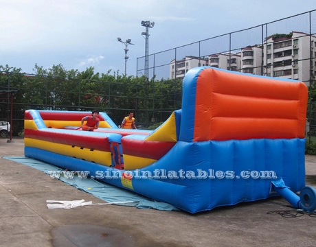 Lari bungee tiup anak-anak jalur ganda di luar ruangan N orang dewasa dengan lemparan bola basket dari Sino Inflatables