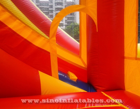 4in1 Kastil goyang tiup anak-anak luar ruangan dengan slide dari pabrik China