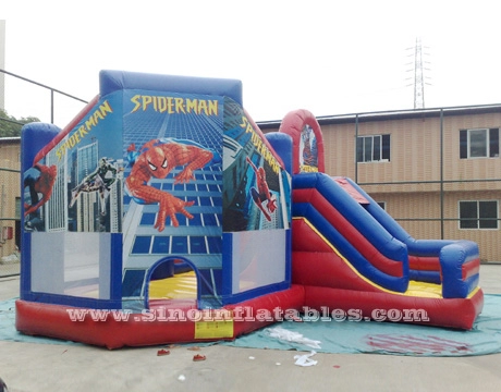 6x5m anak-anak spiderman inflatable jumping castle dengan slide untuk harga jual dari Sino Inflatables