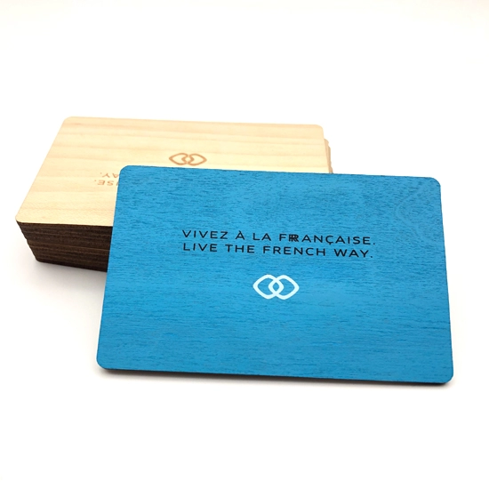 Kartu RFID kayu 13.56MHz kartu kunci hotel kayu tanpa kontak