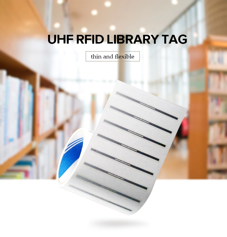 Manajemen Buku 860-960MHz label anti maling stiker rfid Tag RFID Untuk perpustakaan