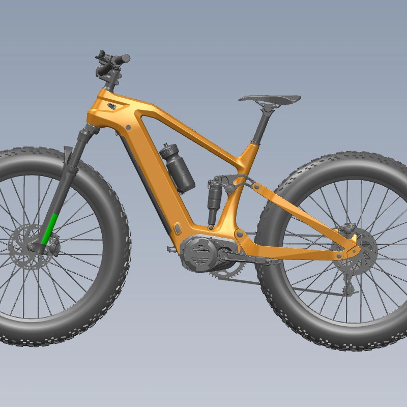 Rangka Sepeda Lemak Listrik Suspensi Penuh LightCarbon Baru Cocok dengan Motor Bafang M620