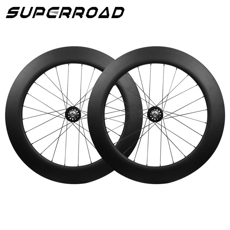 Roda Kecepatan Tunggal Sepeda Track Karbon Superroad 80mm