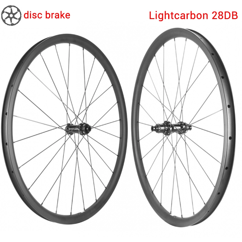 LightCarbon 28DB Disc Brake Roda Karbon Tubular Ekonomis Harga Murah