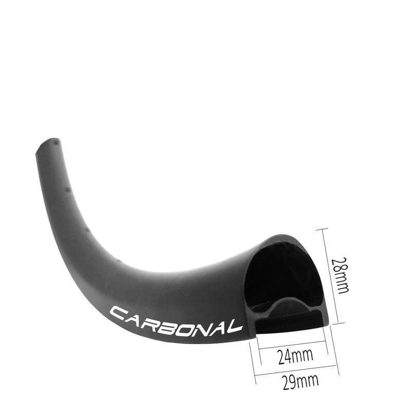 Pelek karbon dalam 29er tanpa kait 29mm lebar 28mm asimetris untuk sepeda kerikil