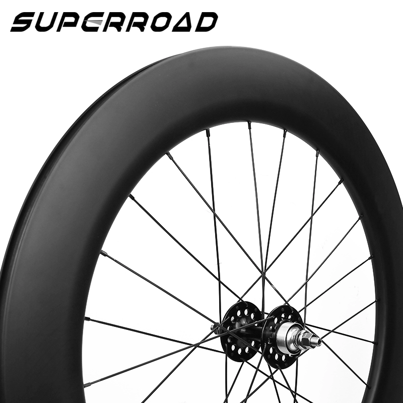 Roda Kecepatan Tunggal Sepeda Track Karbon Superroad 80mm