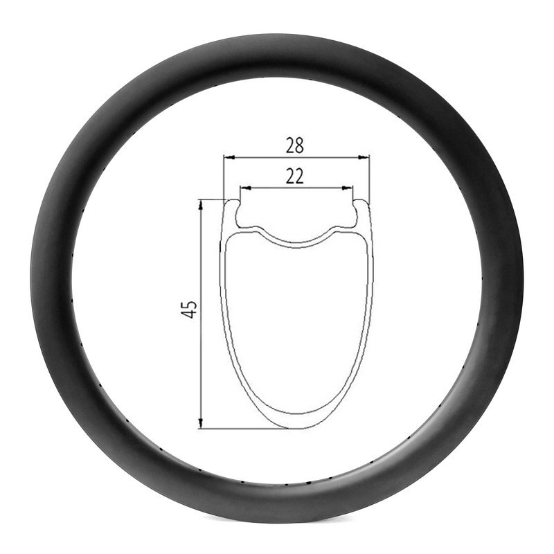 Pelek sepeda kerikil jalan 650b lebar internal 22mm, pelek karbon dalam 45mm