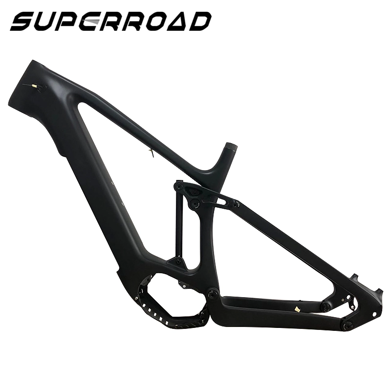 Suspensi Penuh Mid Drive Karbon MTB Enduro Ebike Frame Dengan Motor Bafang M600