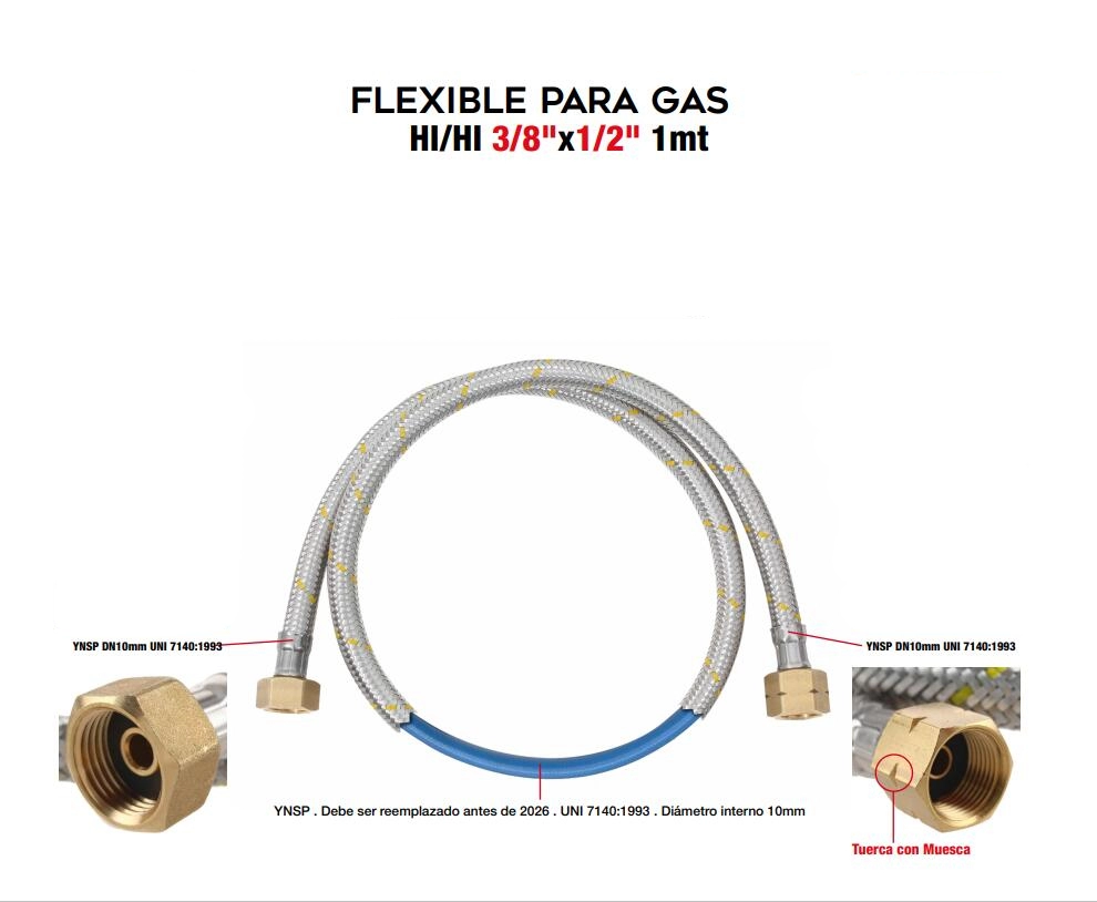 Konektor para gas fleksibel