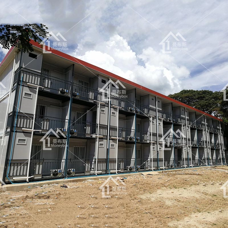 Apartemen baja ringan asrama kontainer prefab tiga lantai
