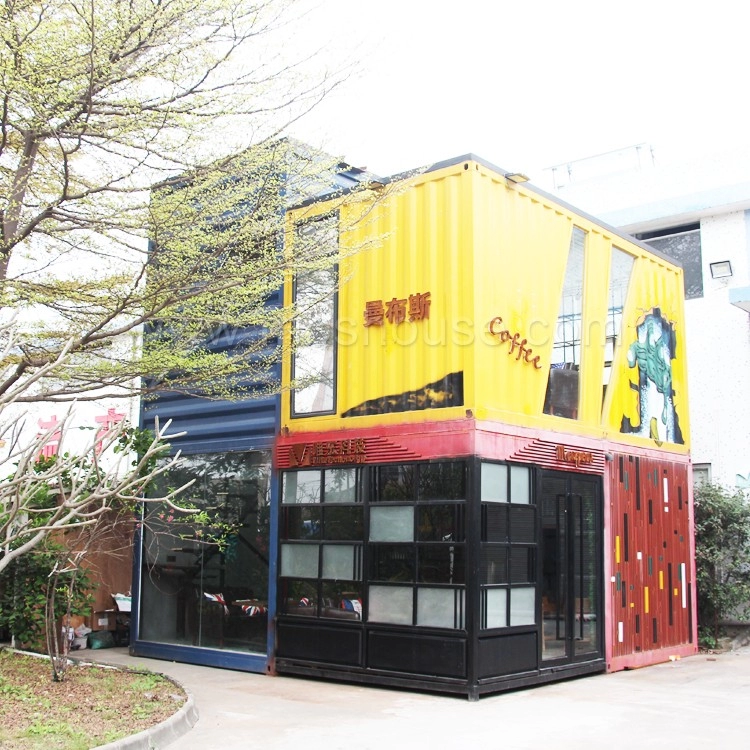 Desain Rumah Kontainer Perkapalan Toko Kontainer Prefabrikasi Mewah Rumah Tinggal Kedai Kopi