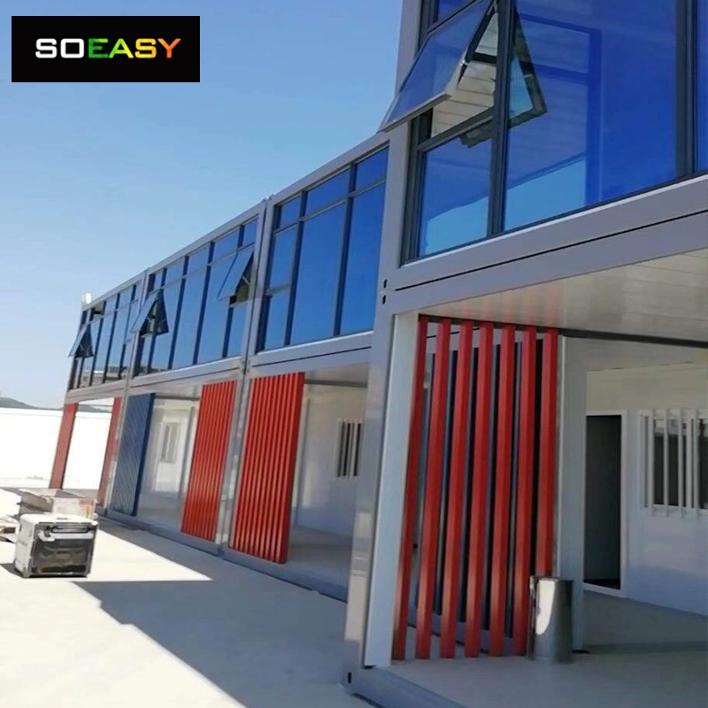 Rumah kontainer yang dapat ditumpuk di kantor kontainer rakitan paket datar yang dibuat khusus