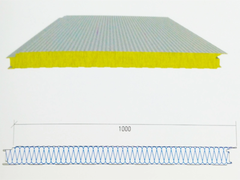 Panel Sandwich Wol Batu Tebal 50-150mm Untuk Sistem Pelapis Dinding Logam