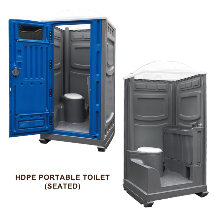 Kabin Toilet Portabel Plastik Sementara Umum Toilet Luar Ruangan Berkemah Bergerak Tiongkok