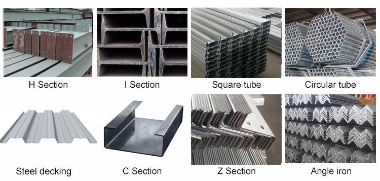 Bengkel struktur bahan baja las prefab bangunan rangka logam ringan