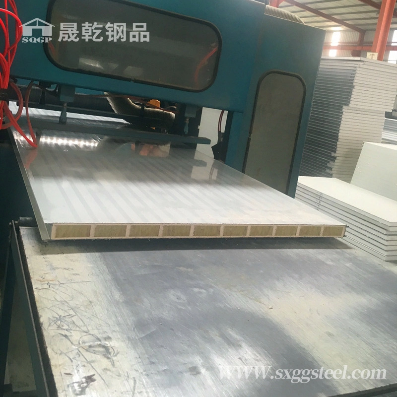 Panel Sandwich Dinding Terisolasi Kaca Magnesium Rock Wool Untuk Cleanroom