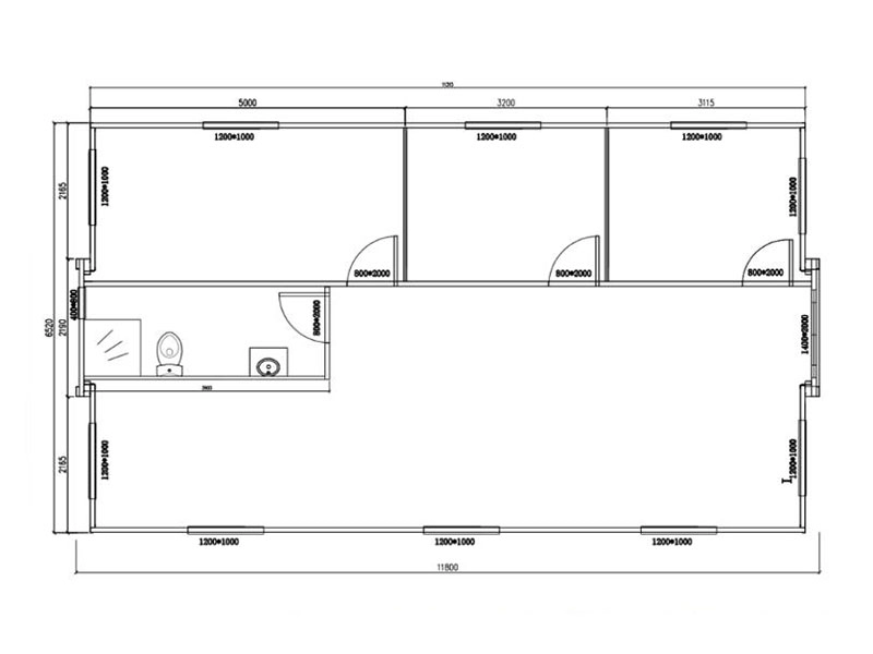 Prefab modern tiga kamar tidur hidup rumah kontainer yang dapat diperluas