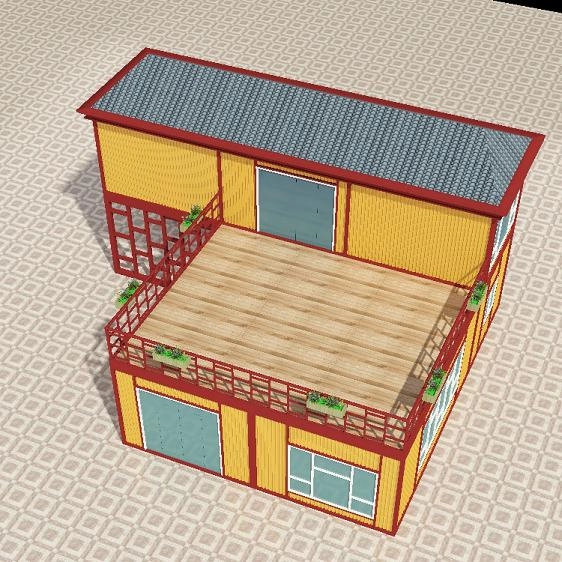 Rumah Kontainer Konstruksi Struktur Baja Prefab yang Dapat Disesuaikan untuk Kantor dan Tempat Tinggal