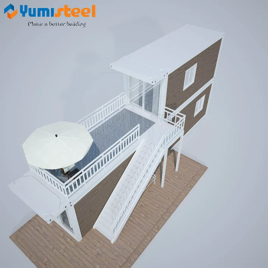 Rumah Cotainer Kemasan Datar Prefabrikasi yang dirancang dengan insulasi untuk tempat tinggal