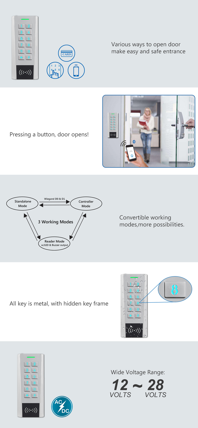 Kontrol Akses Logam Bluetooth