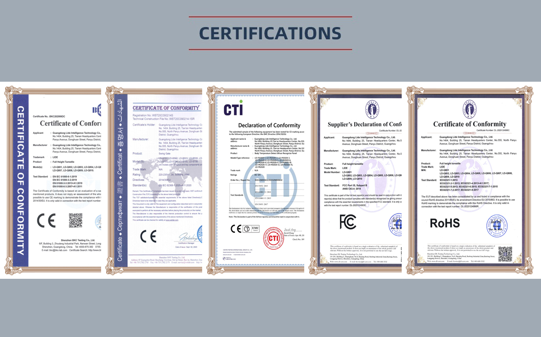 sertifikat CE pintu putar tripod