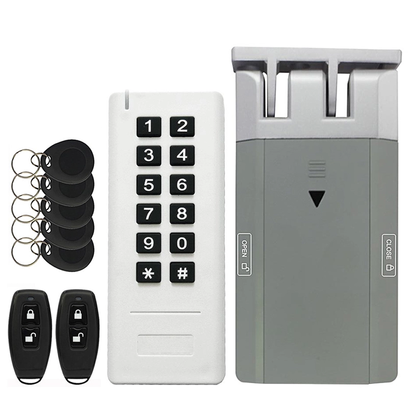 Kunci Pintu Remote Control Cerdas Nirkabel Tanpa Kunci Keamanan 433MHz dengan Anti Maling dan 4 Kunci
