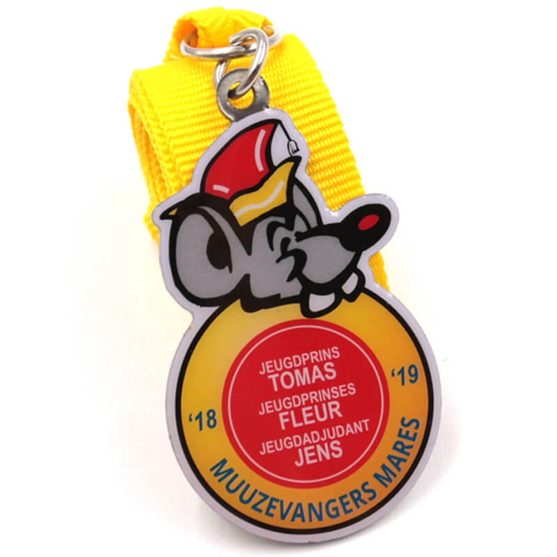 Personalisasi medali logam mouse logo epoksi