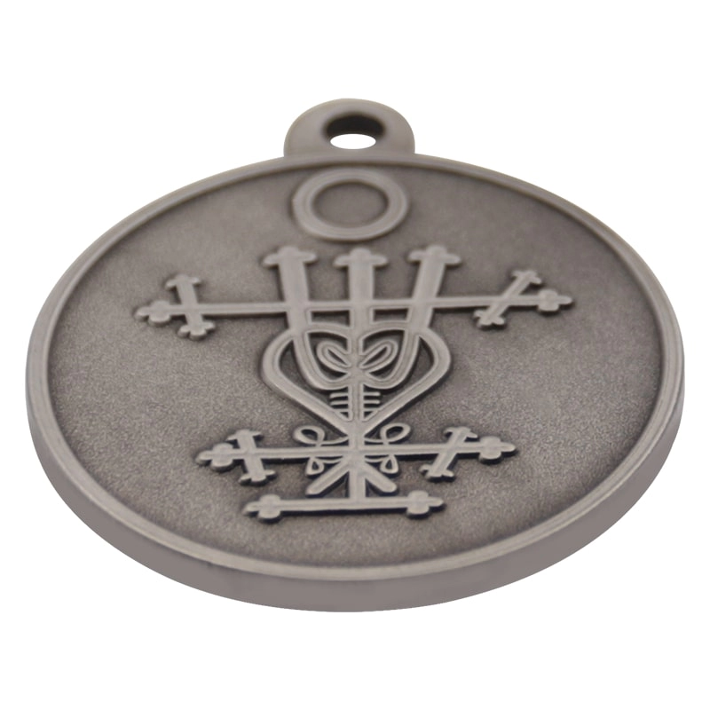 Pemasok medali agama perak kuno sandblast khusus